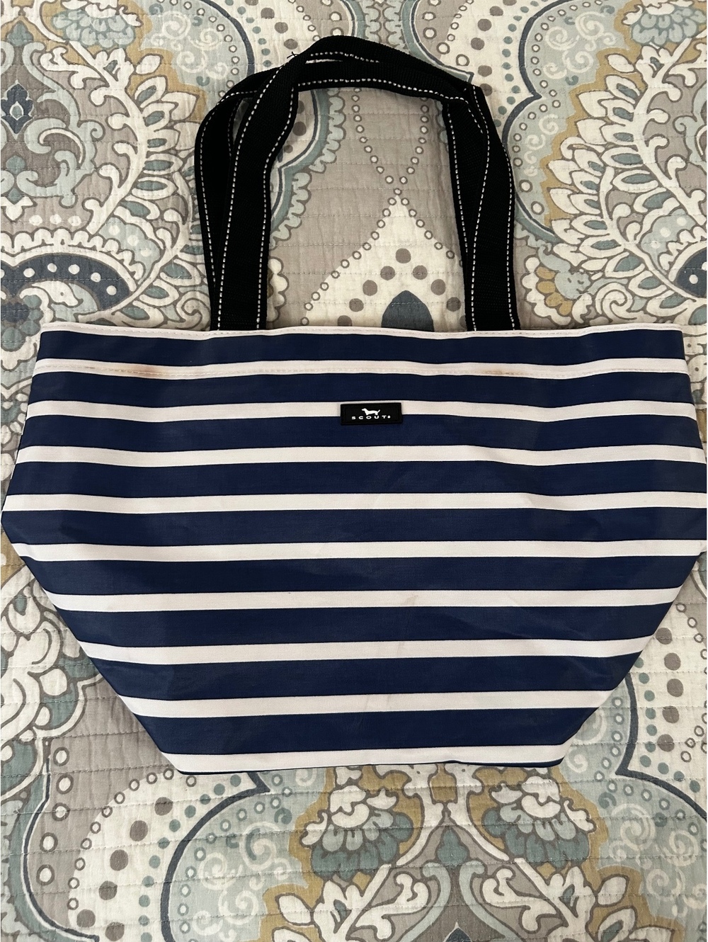 Scout Navy and White Striped Tote Bag